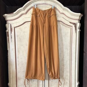 easel Pleated Front Knit Pants with Drawstring Bottoms